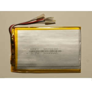 Аккумулятор ( АКБ батарея ) 3.7V 3000Mah 3*70*100мм 3 контакта