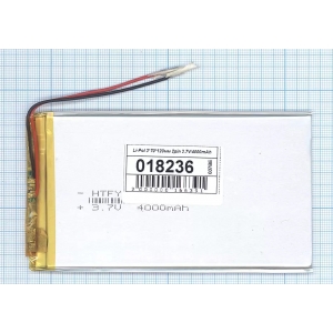 Аккумулятор ( АКБ батарея ) 3.7V 4000 Mah 3*70*120мм 2pin 2 контакта